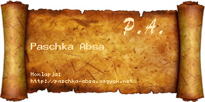 Paschka Absa névjegykártya